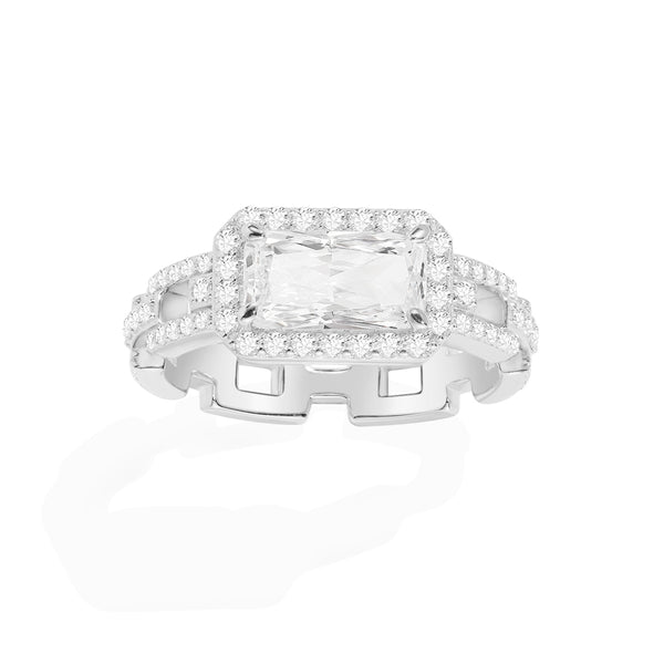 Pavé Rectangle Chain Ring
