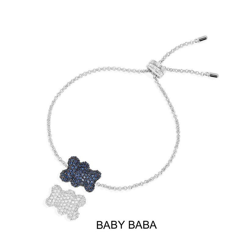 Bracciale regolabile Baby Baba Yummy Bear - Argento