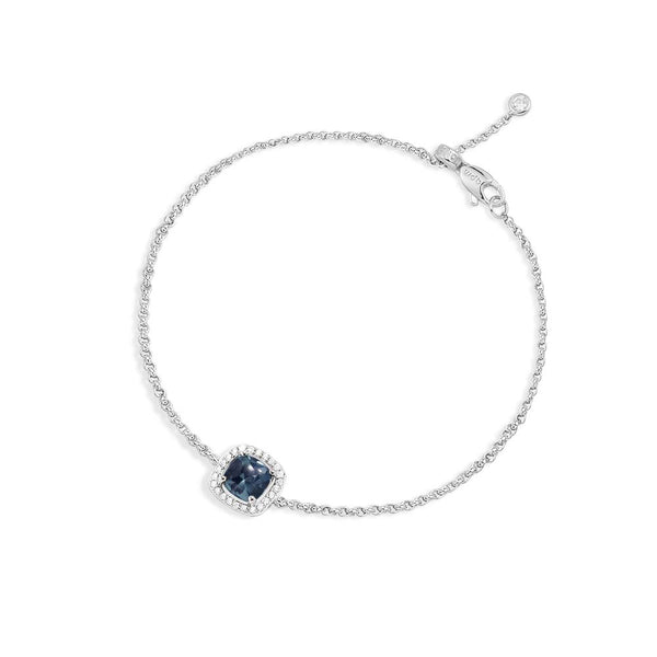 Blue Pavé Square Adjustable Bracelet