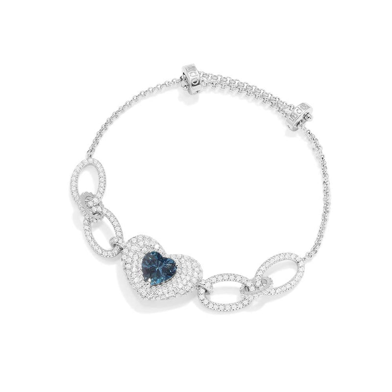 Blue Heart Adjustable Bracelet