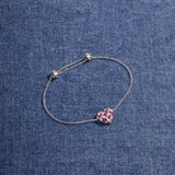 Fuchsia Heart Adjustable Bracelet