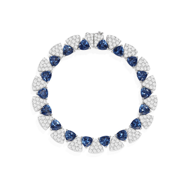 White & Blue Triangle Bracelet