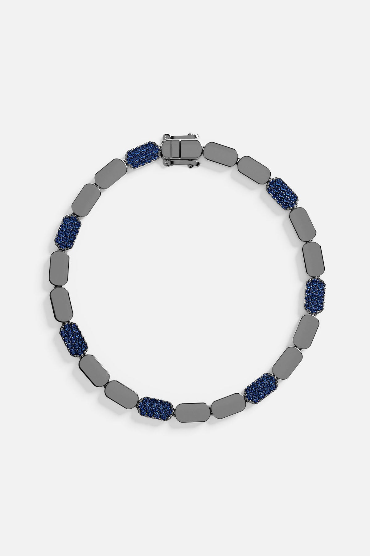 Bracelet with blue stones on a white background
