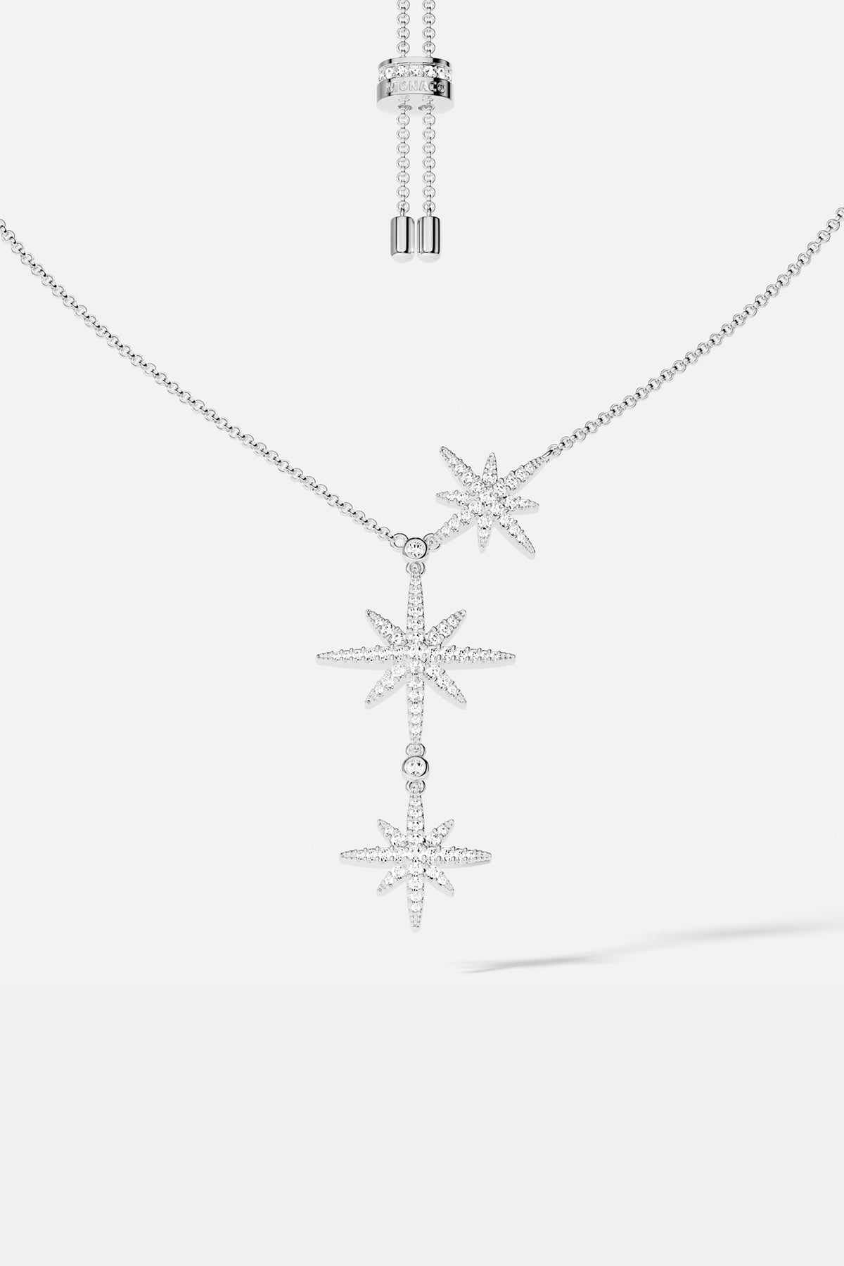 Necklaces APM Monaco: silver-tone adjustable necklace with three star-shaped pendants.