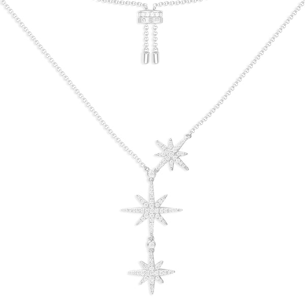 Triple Météorites verstellbare Halskette – Silber