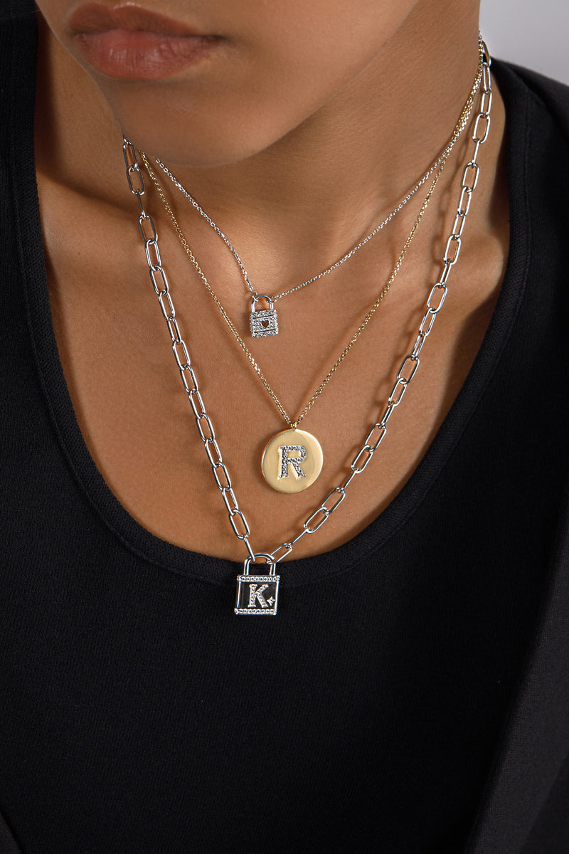 Verstellbare Halskette mit dem Buchstaben A - Silber Vergoldet