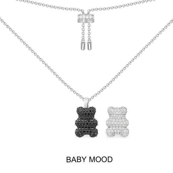 調整可能Baby Mood Yummy Bear ネックレス - シルバー