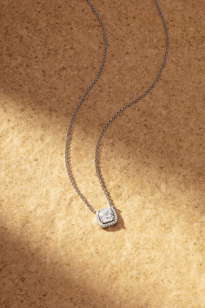 Adjustable Necklace with Small Square Stone
