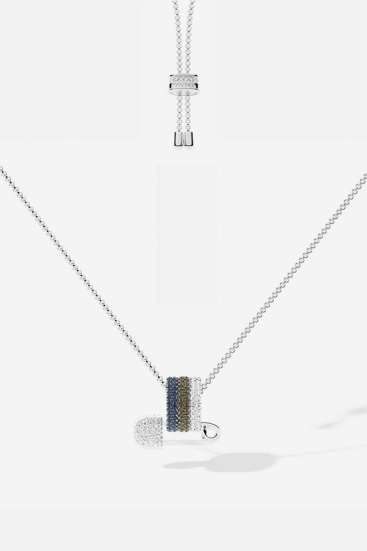 Multicolor Safety Pin Adjustable Necklace | APM Monaco