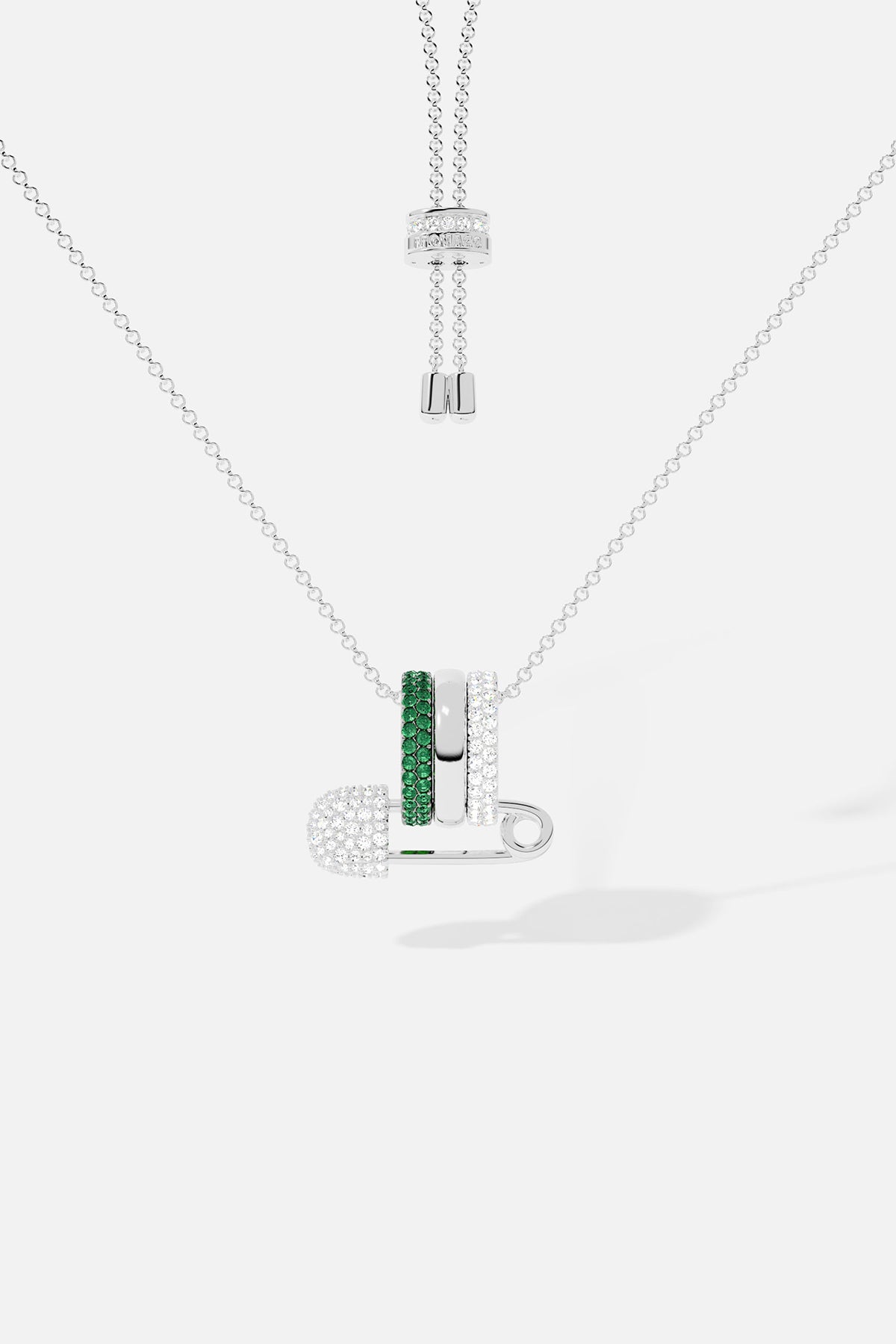 Green Safety Pin Adjustable Necklace | APM Monaco