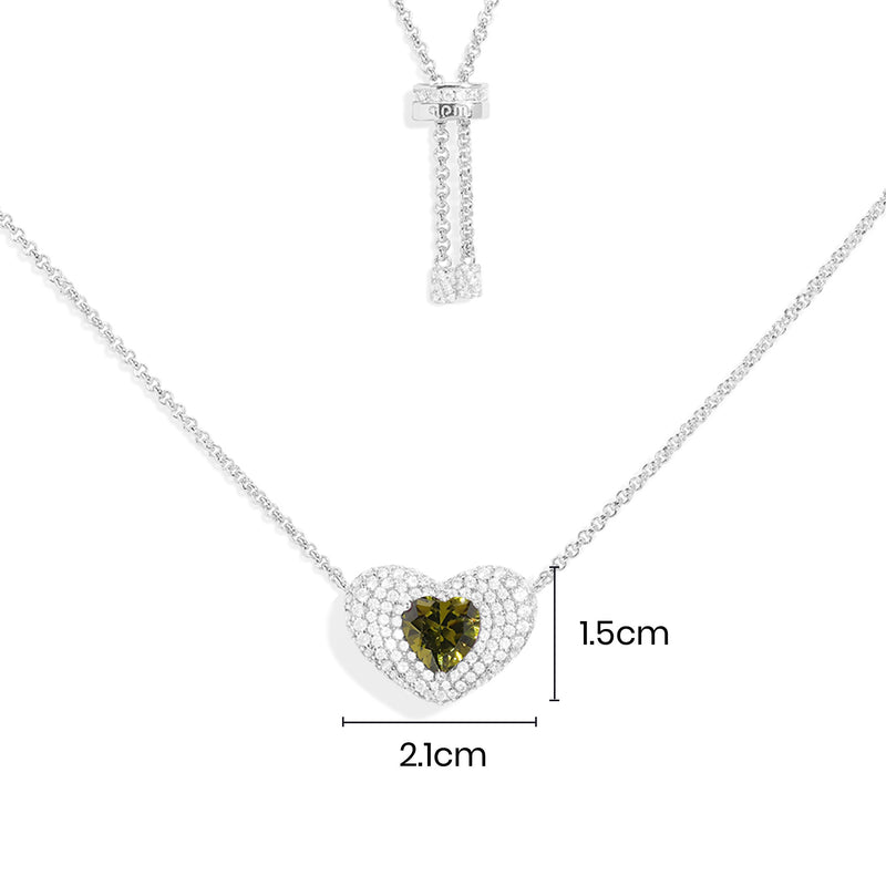 Khaki Heart Adjustable Necklace
