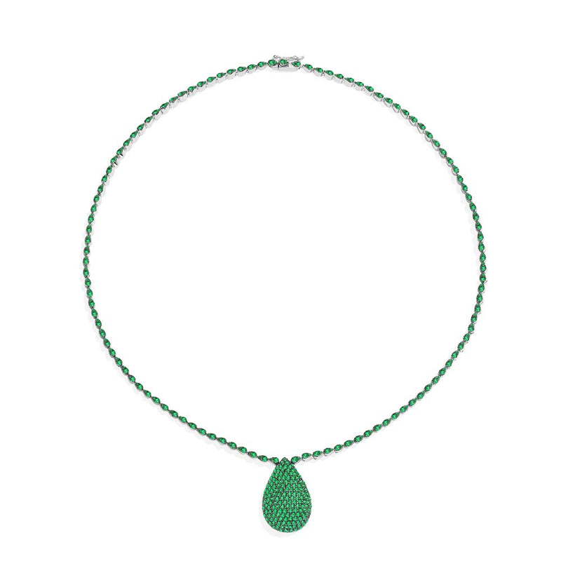 Grüne tropfenförmige-Halskette