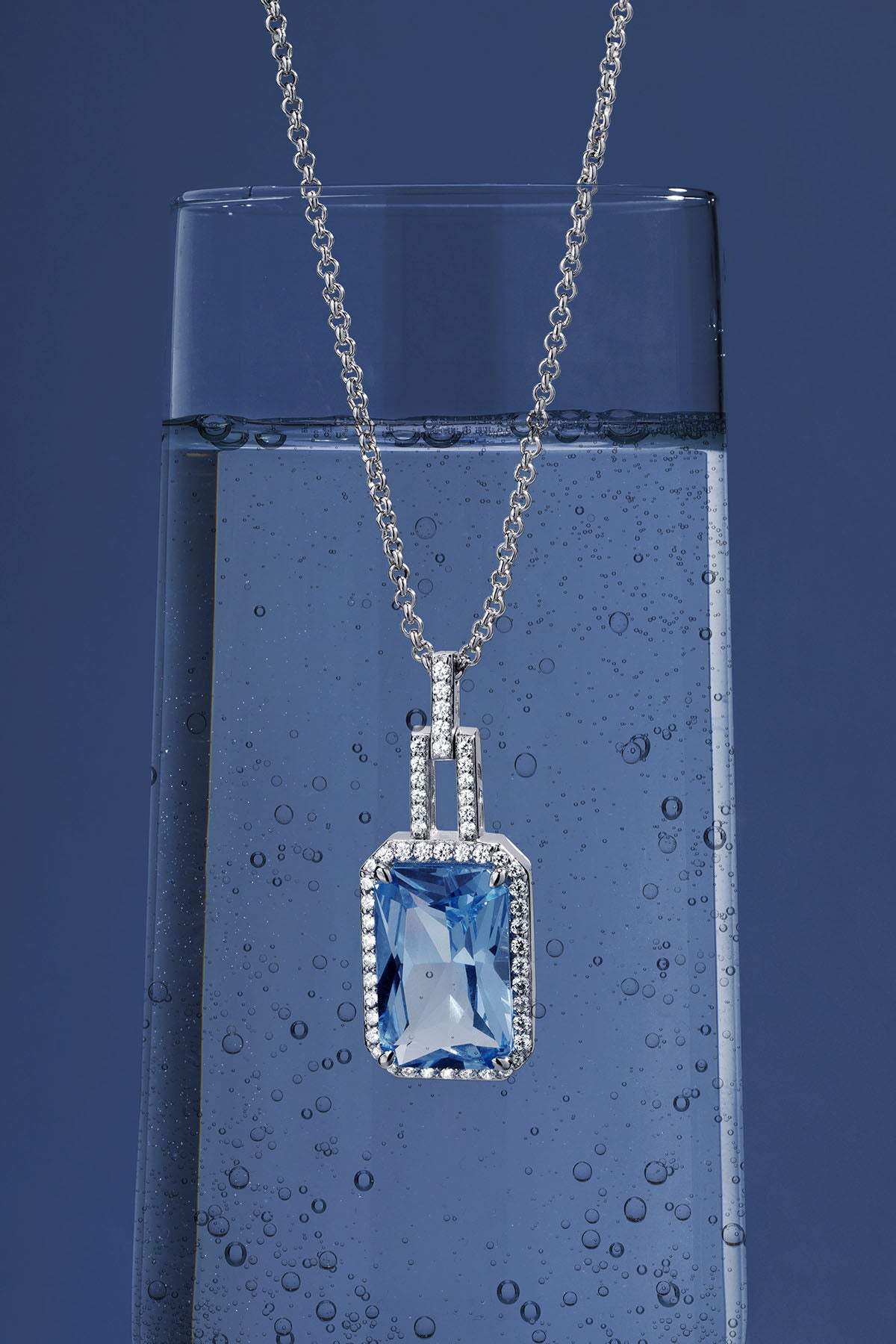 Statement Adjustable Necklace with Lagoon Blue Pendant | APM Monaco