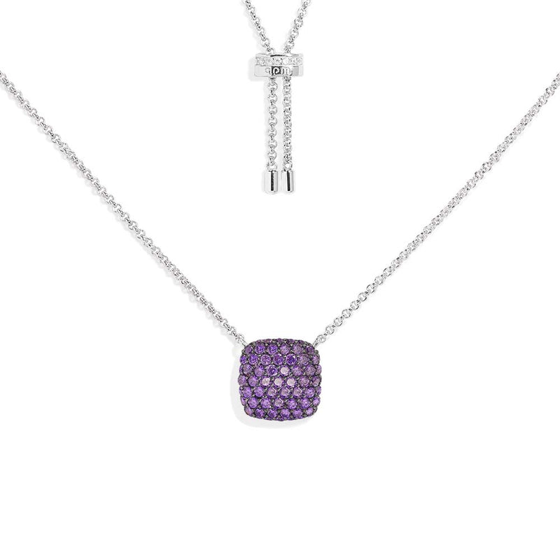 Purple Square Adjustable Necklace
