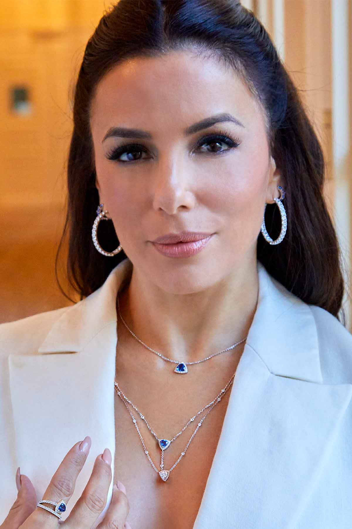 Blue Pavé Triangle Adjustable Necklace | APM Monaco