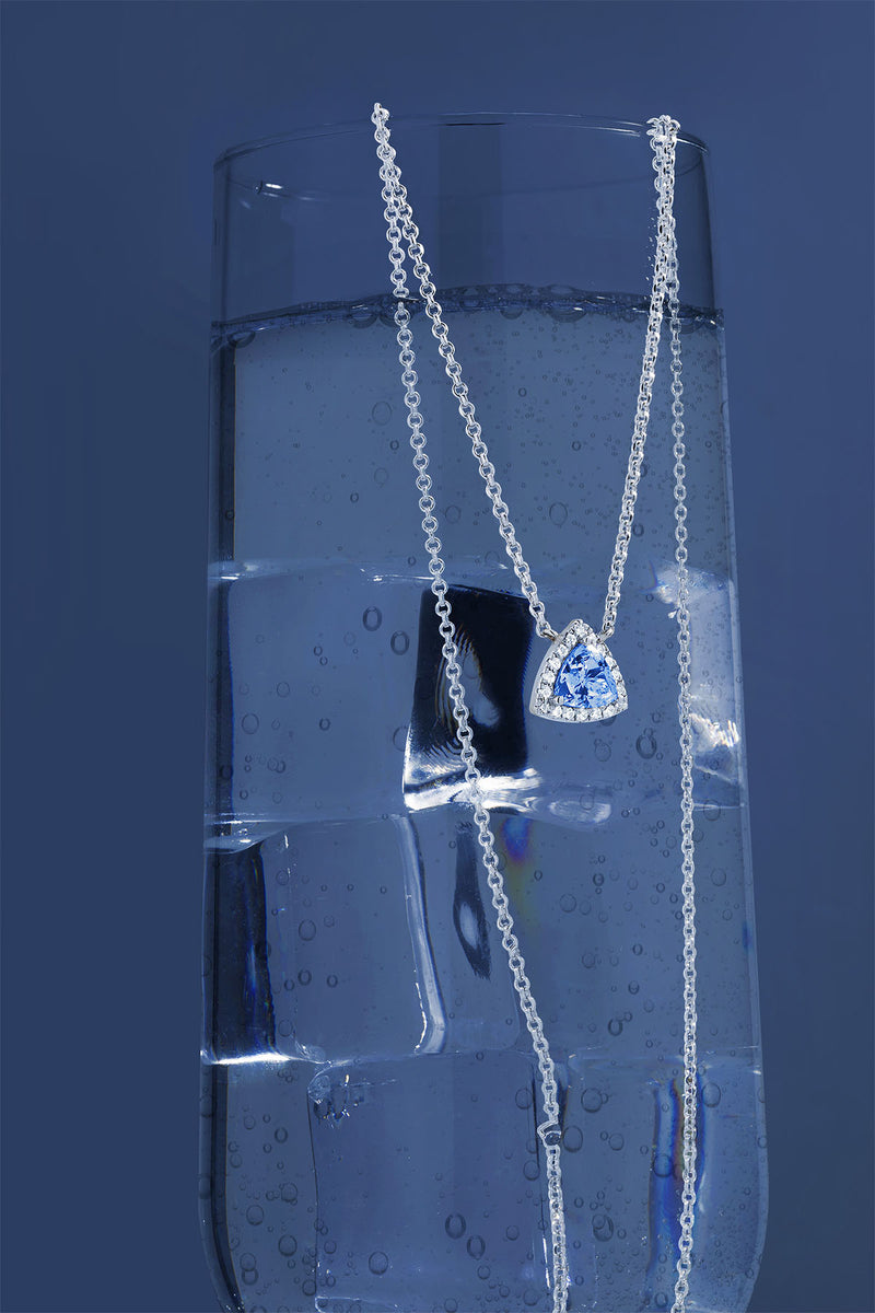 Blue Pavé Triangle Adjustable Necklace