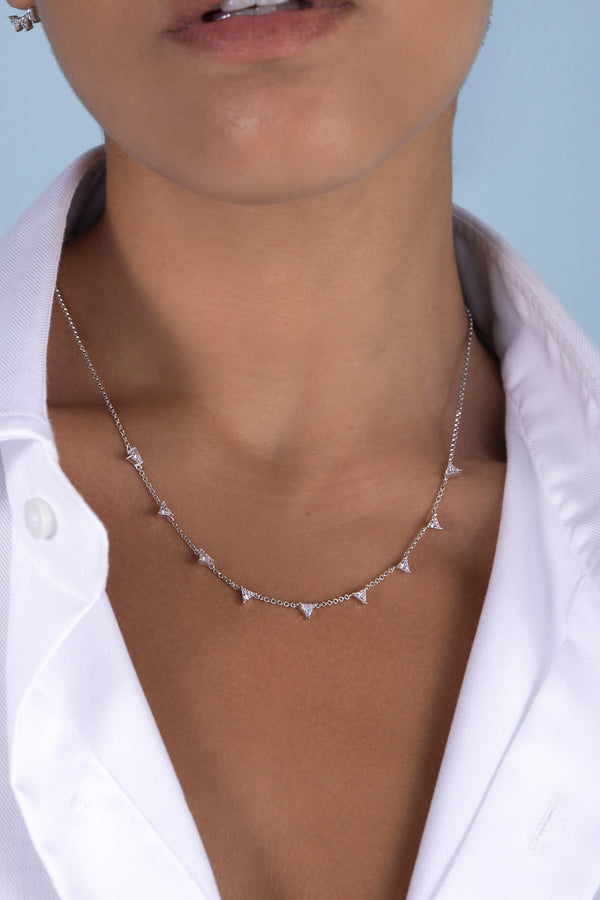 APM Monaco Triangle Adjustable Necklace in Silver
