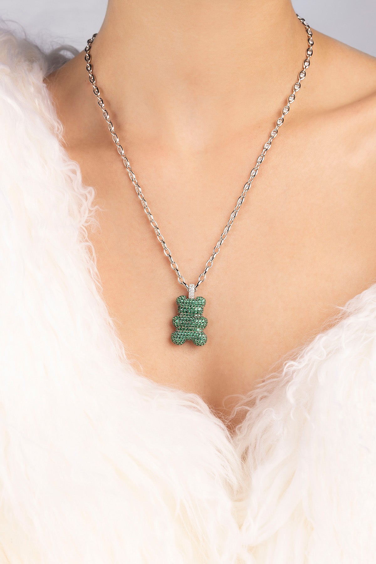 XL Mint Yummy Bear Chain Necklace | APM Monaco