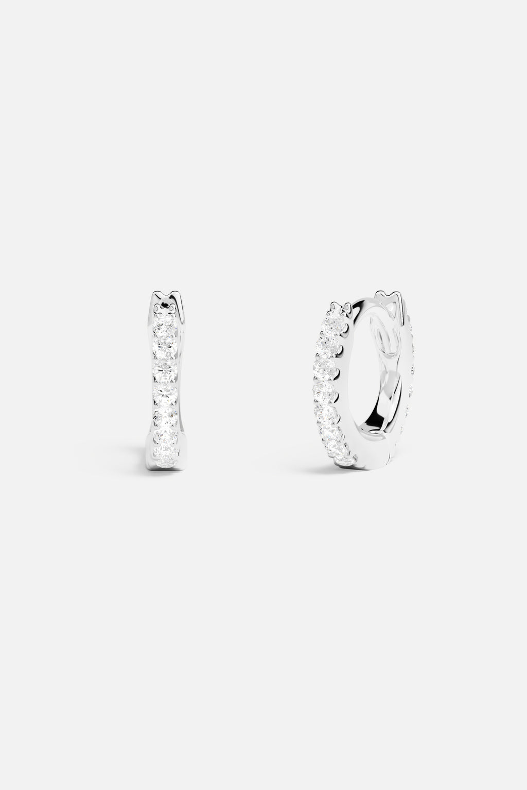 Small 6mm Paved Hoop Earrings APM Monaco - Main Image