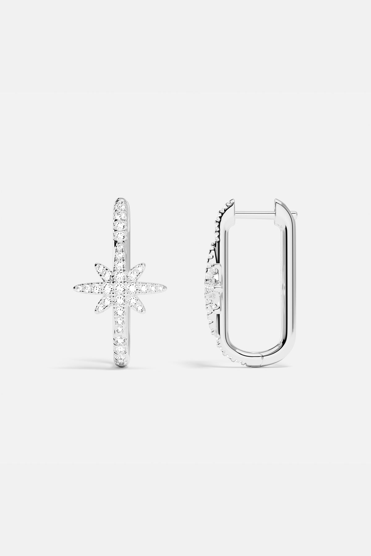 Météorites レクタンギュラー ピアス - シルバー | APM Monaco