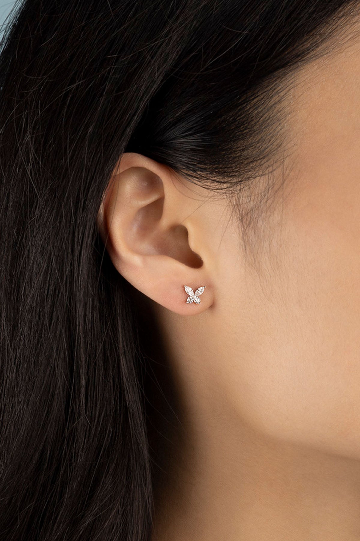 Butterfly Stud Earrings Silver APM Monaco