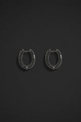 黑色密鑲圈形耳環