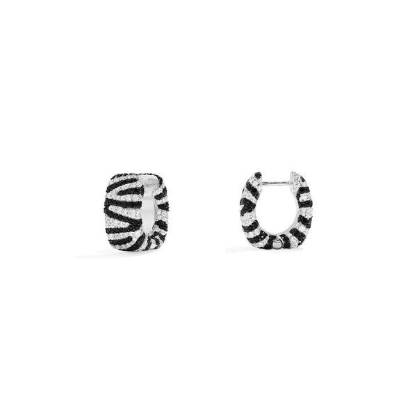 斑馬紋圈形耳環