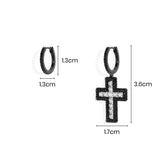 Schwarze asymmetrische Kreuz-Ohrringe