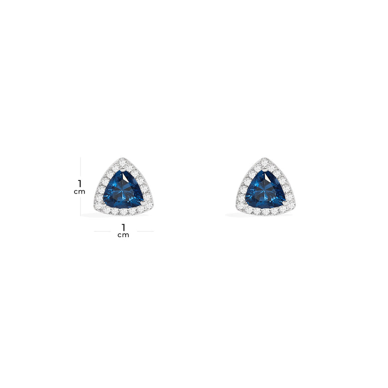 Pendientes Pavé Triángulo Azul