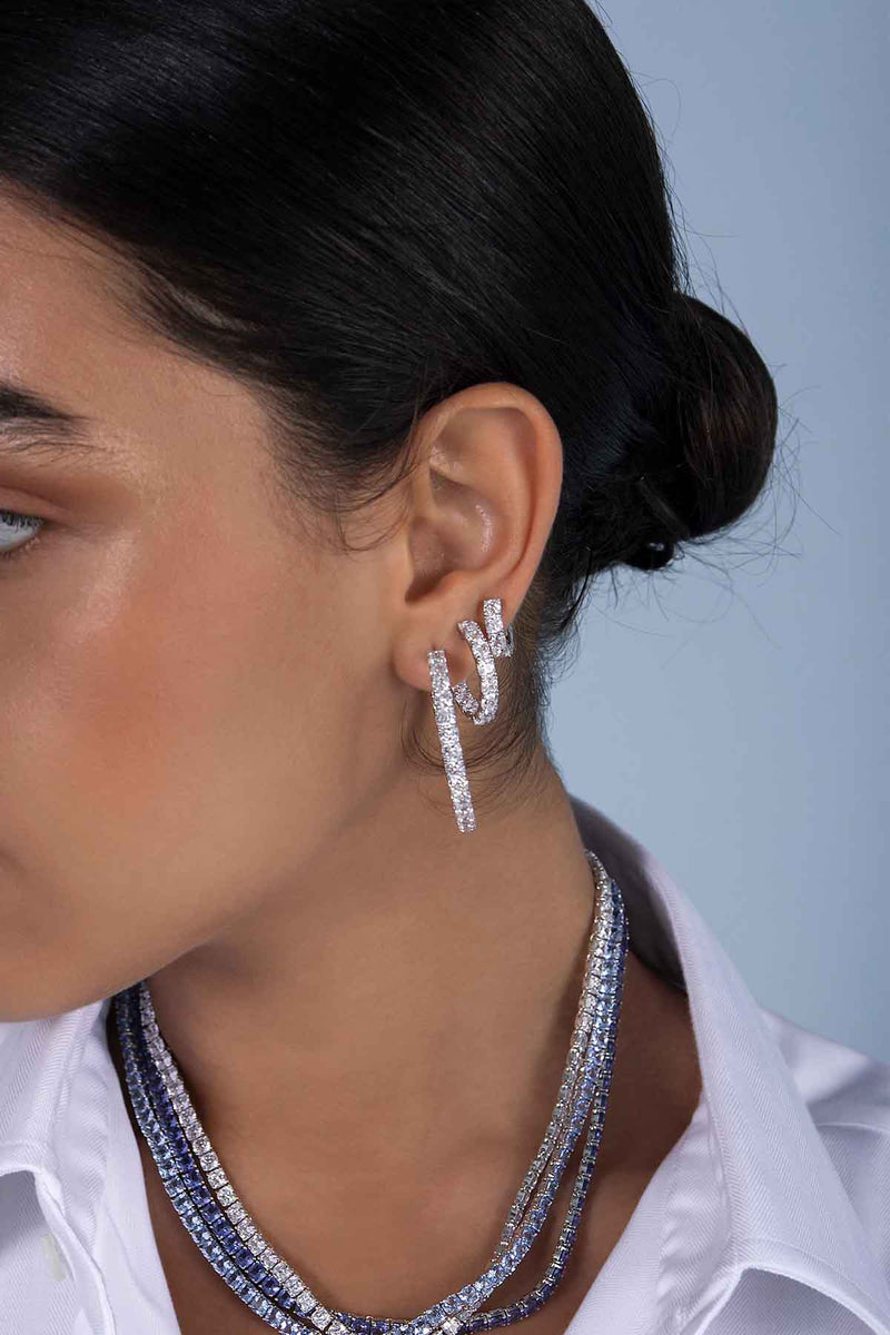 Square Kite Earrings Iced Diamond Hip Hop Mens Ladies 4mm-18mm 14k Gold  Vermeil