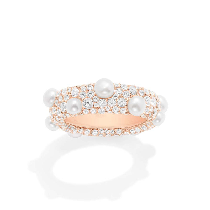 Pavé Ring with Pearls