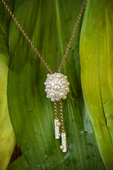 Disco Adjustable Necklace with Pearls