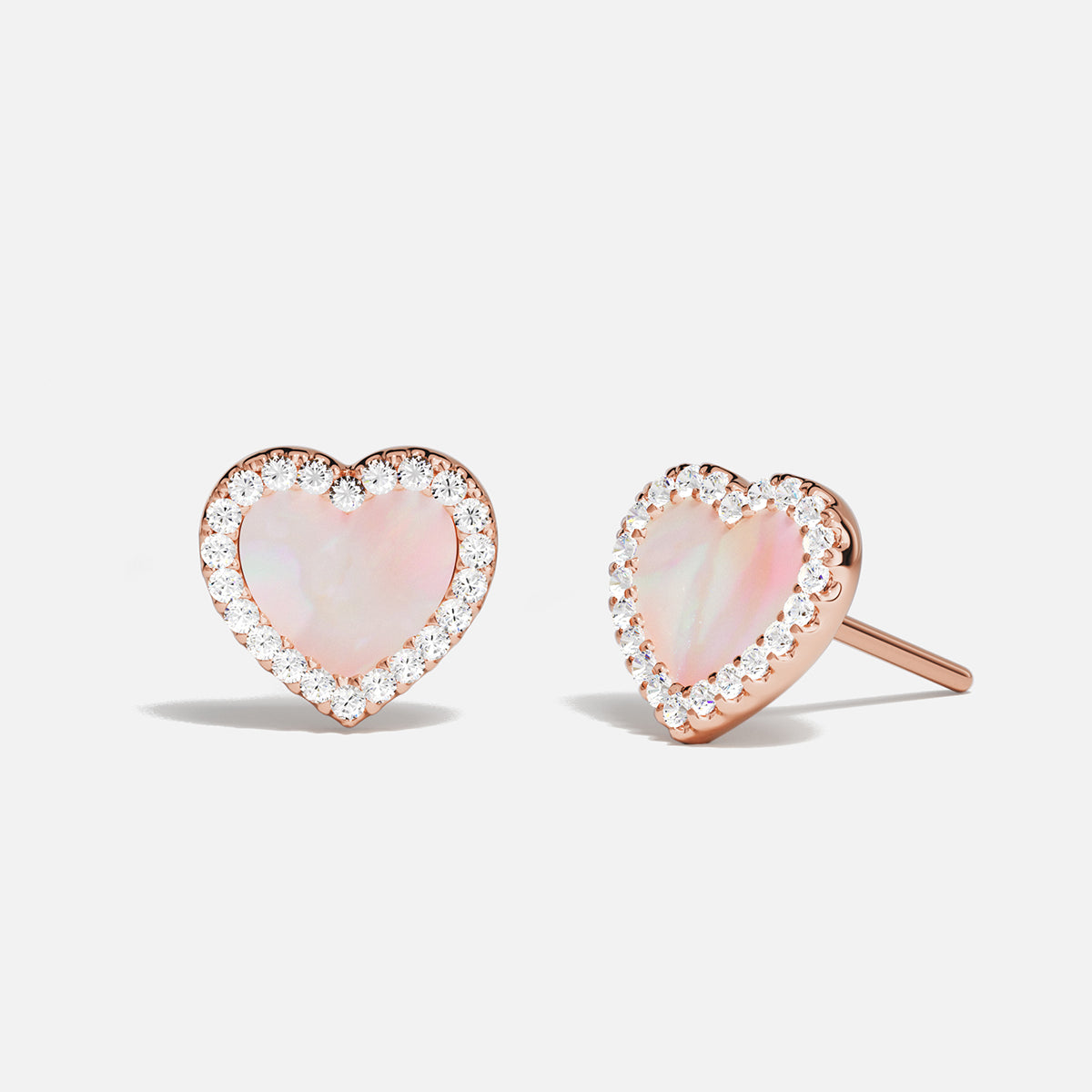 ピンクマザーオブパール ハート スタッドピアス | APM Monaco 