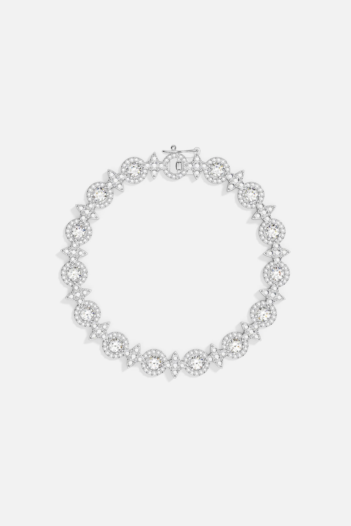 Bracelets APM Monaco white gold pavé circle bracelet with Cubic zirconia.