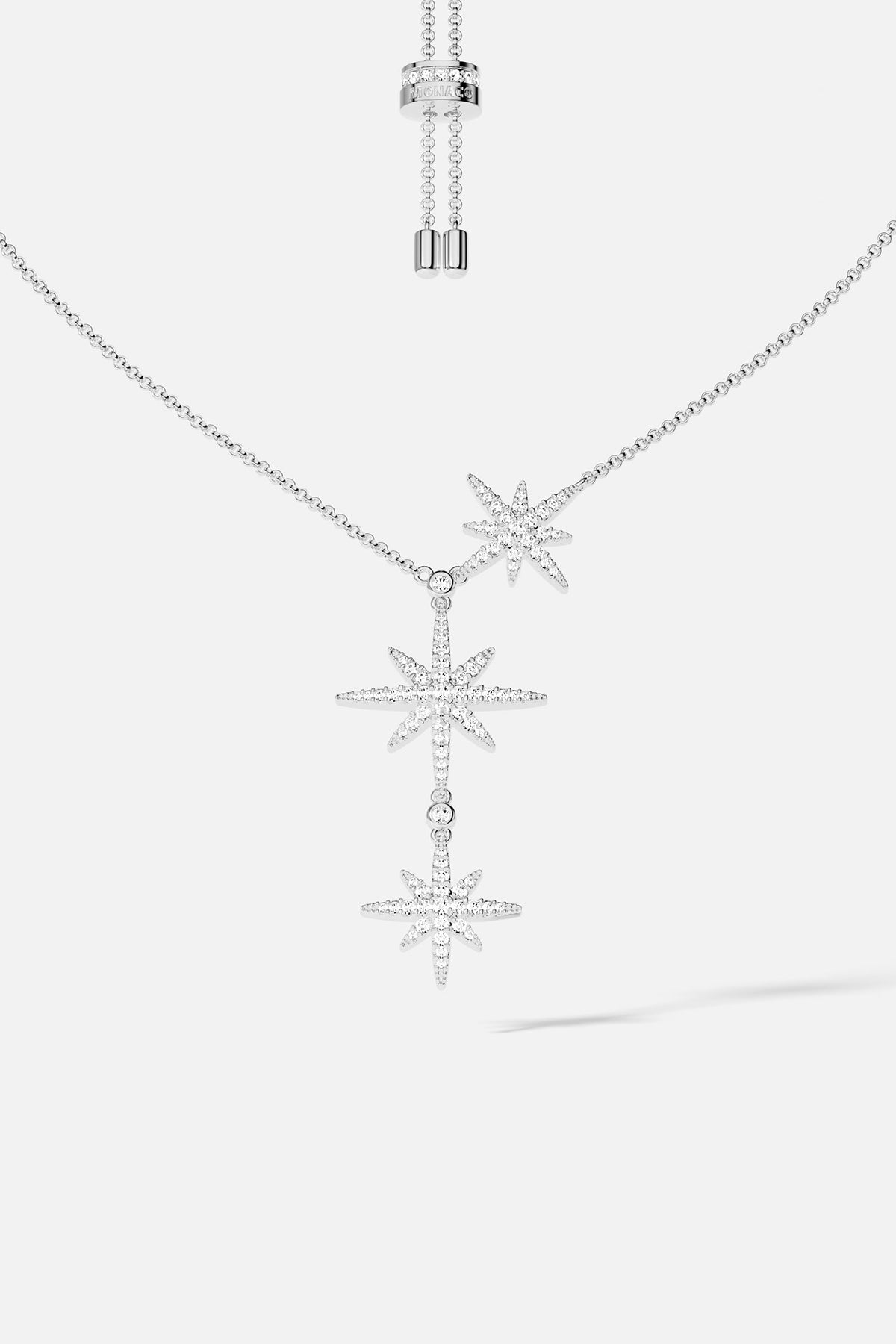 Necklaces APM Monaco: silver-tone adjustable necklace with three star-shaped pendants.