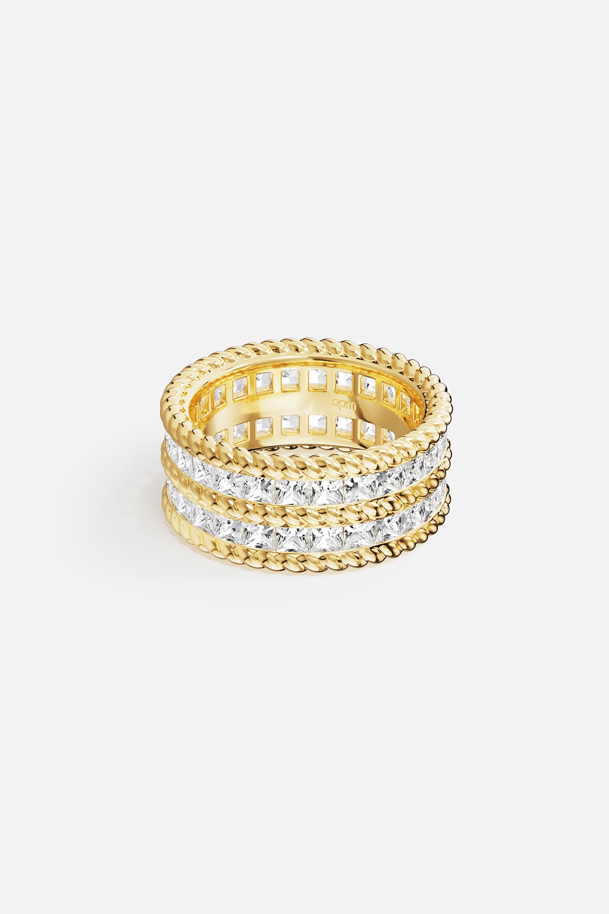 Torsade Double Line Statement Pavé Ring - APM Monaco