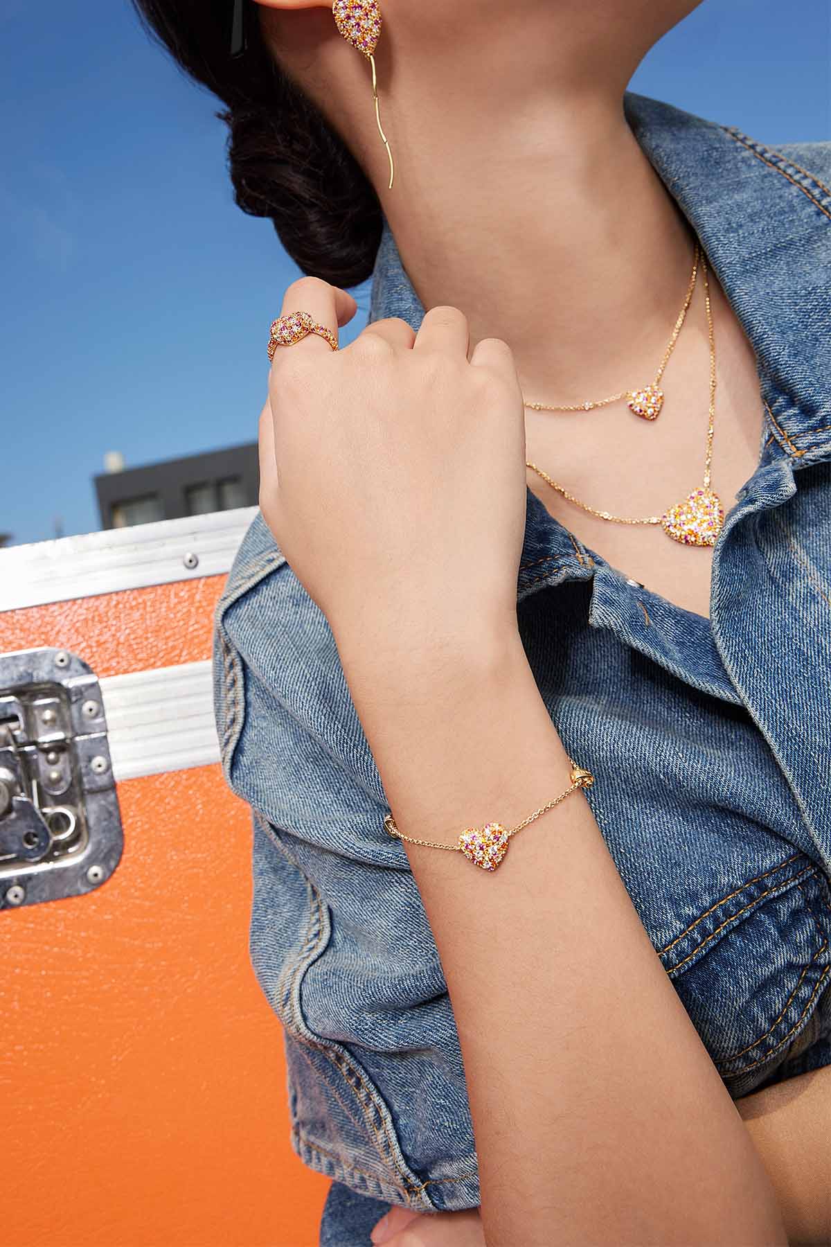 Multicolor Heart Adjustable Bracelet | APM Monaco