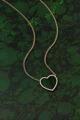 Malachite Heart Adjustable Necklace