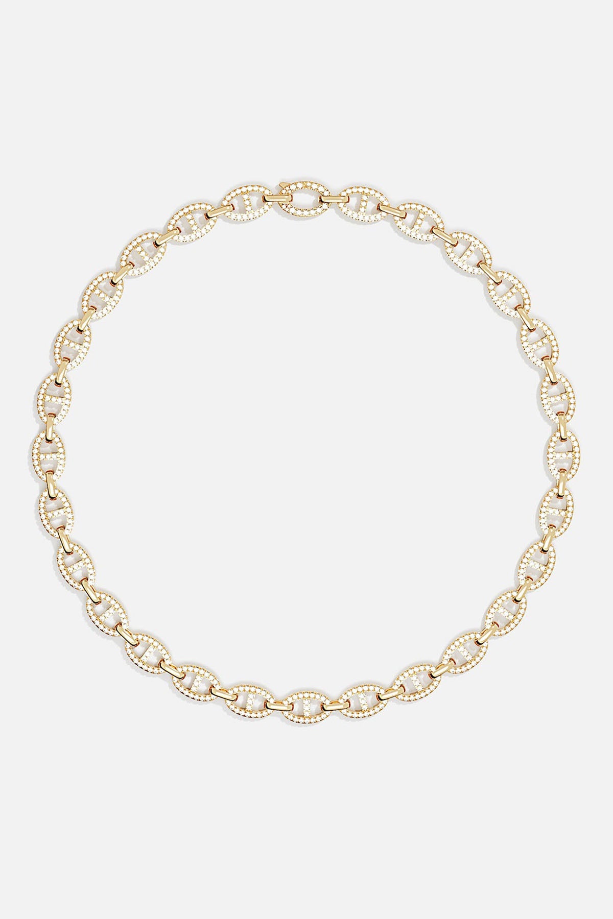 Collana In Oro Giallo Massiccio Con Catena A Maglie Mariner – Larghezza 5,5 Mm, Lunghezza Scegliibile, Chiusura A Moschettone