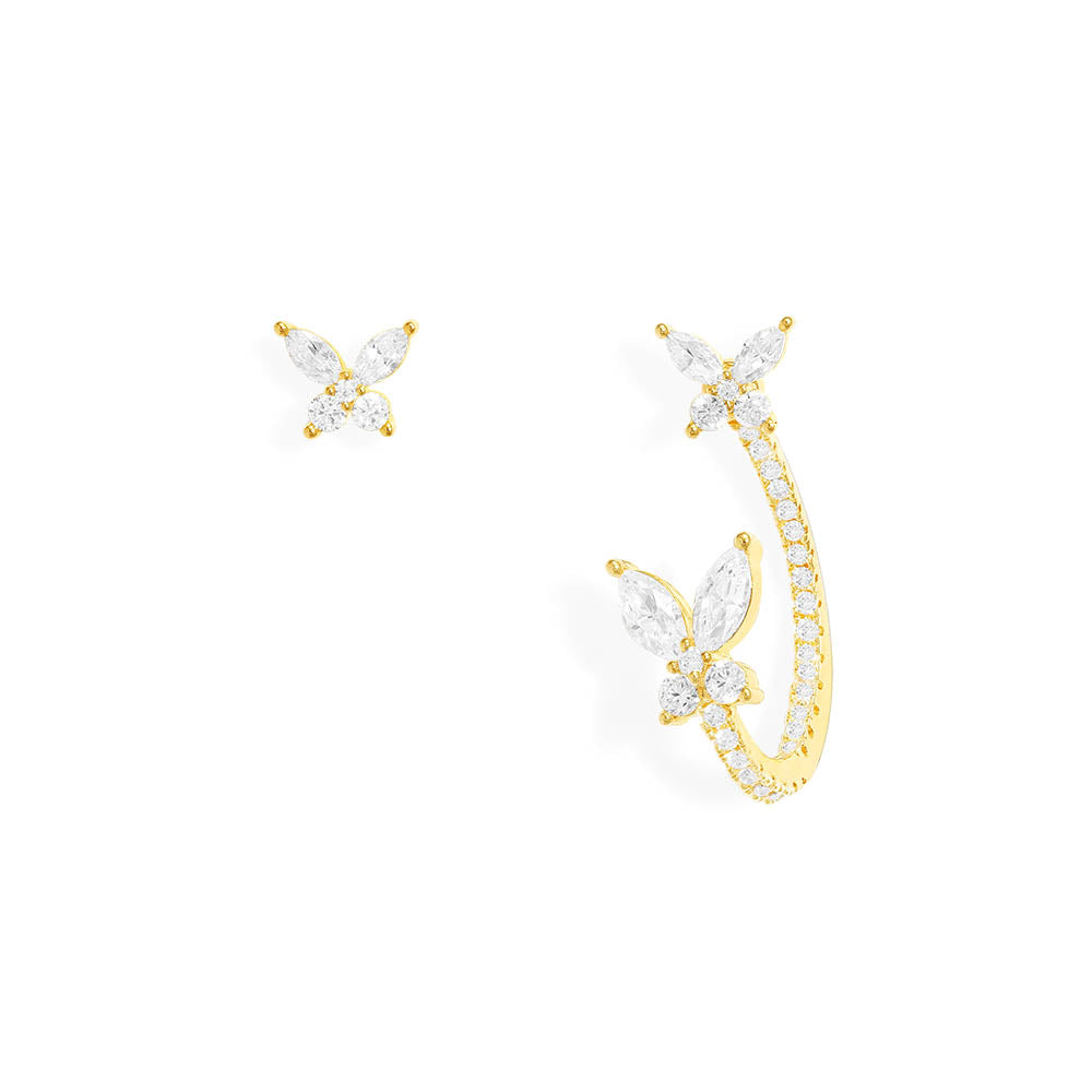 Asymmetric Butterfly Stud and Ear Cuff | APM Monaco