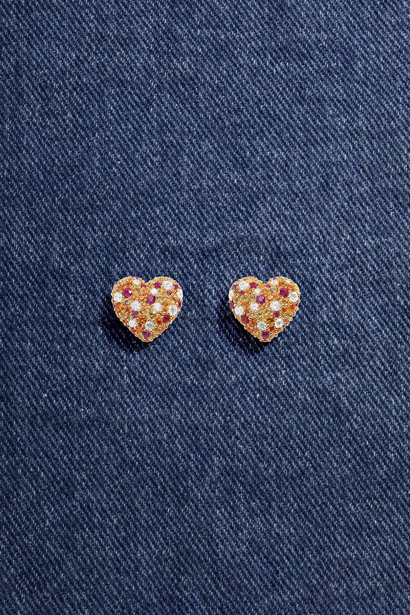 Mehrfarbige Herz-Ohrringe