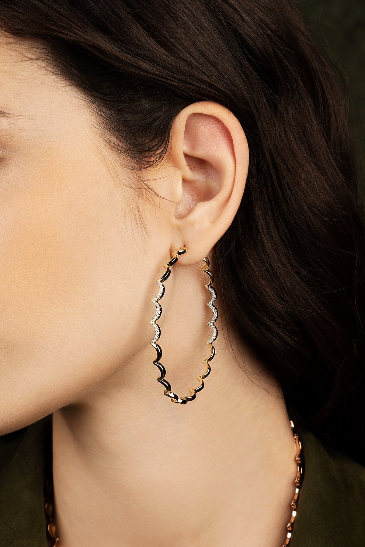 Hoop Earrings Simple Chain Earrings Hoop Earrings Long Chain