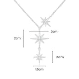 Triple Météorites verstellbare Halskette – Silber