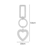 Rectangle Circle and Heart Drop Earring