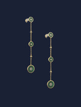 Long Malachite Chain Earrings