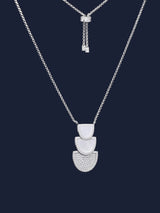 Verstellbare Halbmond-Halskette mit Perlmutt