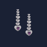 Single Purple Heart Earring
