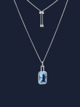 Verstellbare Statement Halskette mit lagunenblauem Anhänger