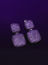 Boucles d'Oreilles Carré Violettes