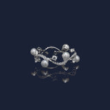 Flower Ring with Pearls